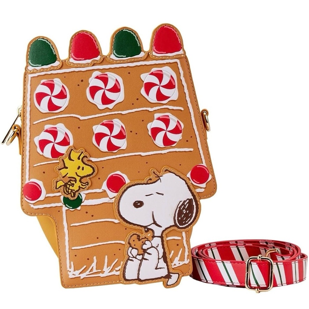 Loungefly Peanuts Gingerbread House Crossbody Bag NWT